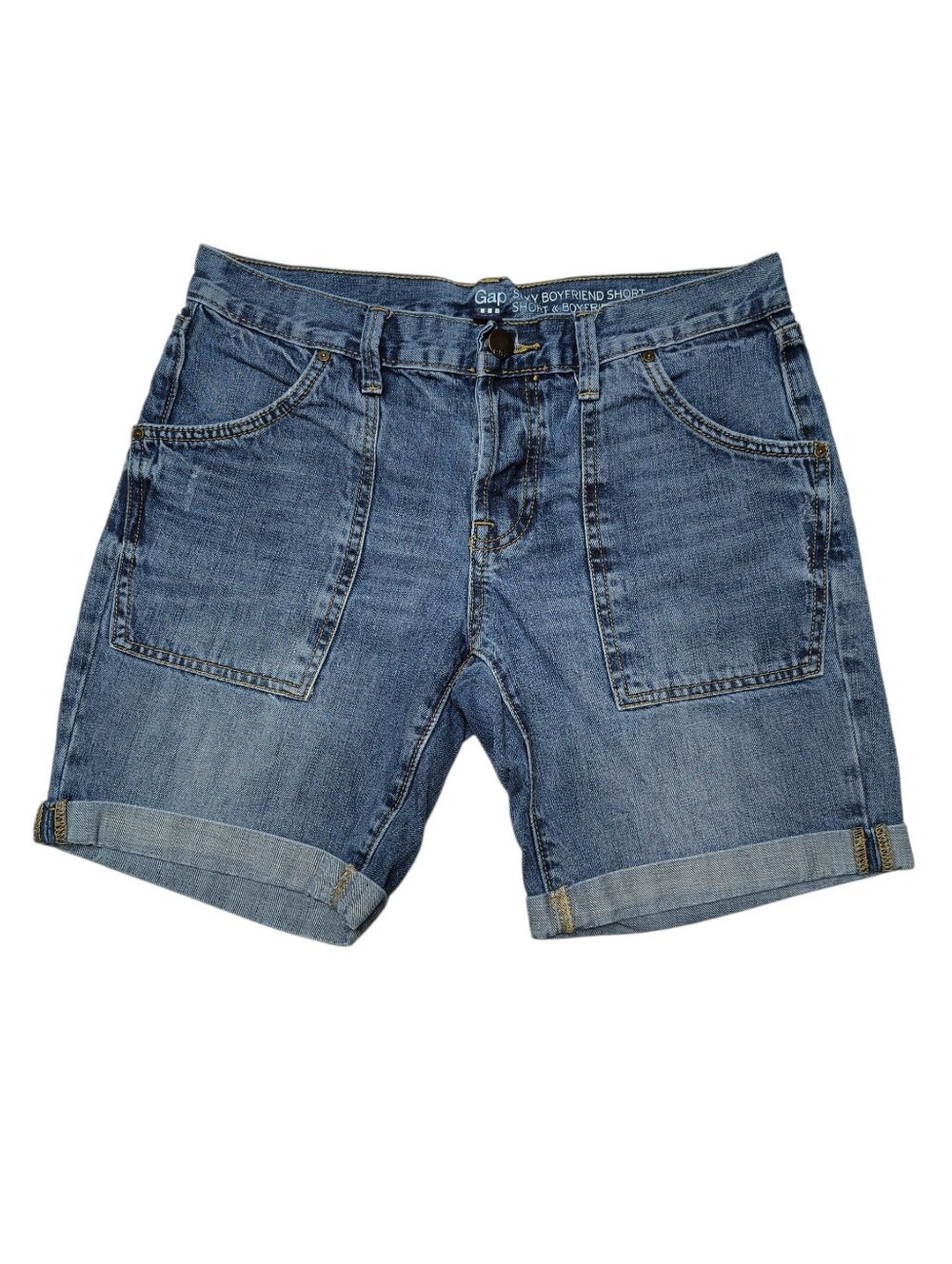 GAP Sexy Boyfriend Denim Rolled Cuff Shorts Size 2